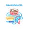 Fish Products Vector Concept Color Illustration