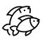 Fish protein icon, outline style