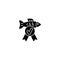 Fish quality control black glyph icon