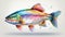 fish Rainbow trout fish isolated on a white background.