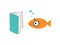 Fish reading a book