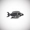 Fish related icon on background for graphic and web design. Simple illustration. Internet concept symbol for website