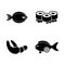 Fish Restaurant, Seafood. Simple Related Vector Icons