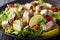 Fish salad: smoked mackerel with apple, walnut, beet and lettuce