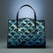 Fish Scaled Handbag With Gold And Blue Scales - Maya Rendered Monochromatic Shadows