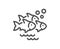 Fish school line icon. Shoal of gill-bearing animals sign. Vector