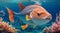 fish in the sea, close-up of tropical fish in the sea, underwater life, fish in undersea, colored fishes in the sea