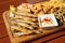 Fish and sea fruits snacks board for beer