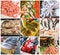 Fish and seafood collage