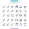Fish and seafood thin icons