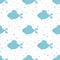 Fish seamless pattern Cute cartoon fish kids background. Marine life print sea ocean underwater fabric design