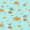 Fish shaped cake seamless pattern