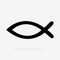 Fish sign Christian fish symbol. Christianity