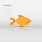 Fish sign icon in flat style. Goldfish vector illustration on white isolated background. Seafood business concept