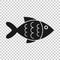 Fish sign icon in transparent style. Goldfish vector illustration on isolated background. Seafood business concept