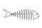 Fish skeleton line icon. Icon of fishbone. Fish skeleton on a white background. Fish menu illustration