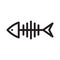 Fish skeleton thin line vector icon