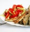 Fish -smelt in flour crust appetizer with salad