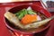 Fish soup so-called Sendai Zoni, taken at baked goby, rice cake, salmon roe Hikina, stains tofu and Karatori parsley