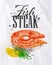 Fish steak watercolor