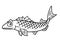 Fish sturgeon sea animal character cartoon coloring page