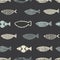 Fish trendy seamless pattern.