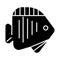 Fish tropical icon, vector illustration, black sign on isolated background