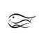 Fish, trout and waves, fish and fishing logo