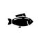 Fish - tuna icon, vector illustration, black sign on isolated background