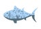 Fish tuna vector. sea landscape flat illustration