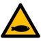 Fish Warning Raster Icon Flat Illustration