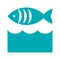 Fish and waves icon