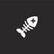 fishbone icon. Filled fishbone icon for website design and mobile, app development. fishbone icon from filled sea life collection