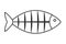 Fishbone silhouette icon. Clipart image