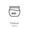fishbowl icon vector from veterinary collection. Thin line fishbowl outline icon vector illustration. Linear symbol for use on web