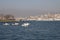 Fisher boats in Bosphorus Strait, Istanbul, Turkey