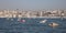 Fisher boats in Bosphorus Strait, Istanbul, Turkey