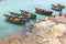 Fisher boats in Pedra Lume harbor in Sal Islands - Cape Verde -