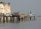 Fisher cabins in Gironde estuary, France