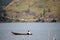 A fisher on the middle of laut tawar lake