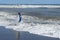 Fisher standing in the beach ,Bali