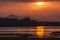 Fisherman in Arugam bay lagoon sunset, Sri Lanka