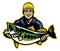 Fisherman and big catch of largemouth bass fish