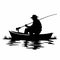 Fisherman black icon on white background. Fisherman silhouette