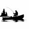 Fisherman black icon on white background. Fisherman silhouette