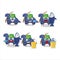 A fisherman blue dinosaur gummy candy cartoon picture catch a big fish