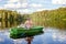 A fisherman in a boat