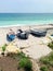 Fisherman boat ashore on the beach