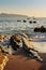 Fisherman boat and the Beautiful seascape view of Kalim beach, n