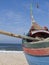 Fisherman boat on the sand